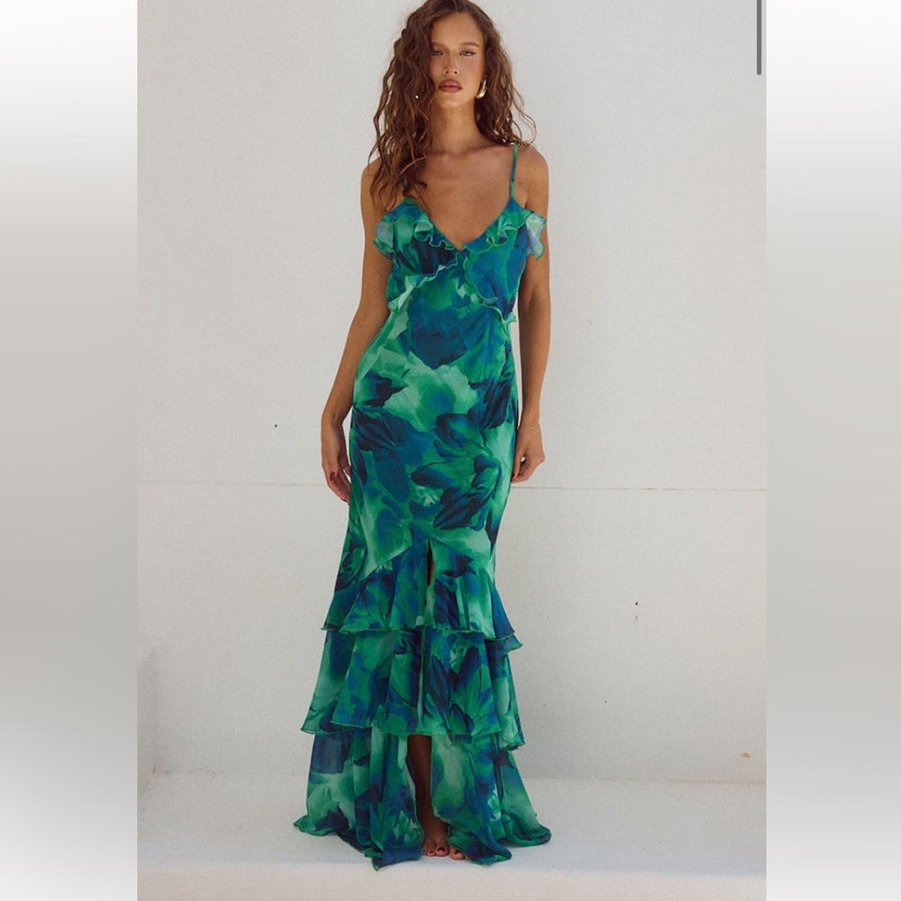 Runaway the label Green Floral Dress